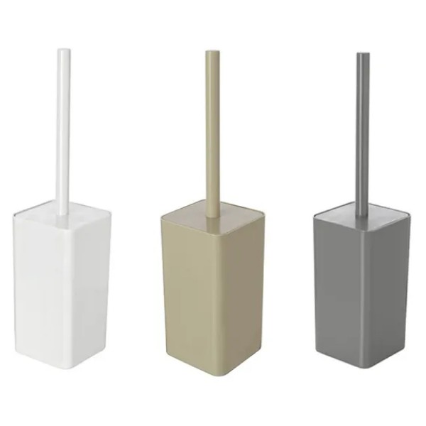 PORTA SCOPINO WC DA APPOGGIO IN PLASTICA MODELLO STAR BEIGE - immagine 2