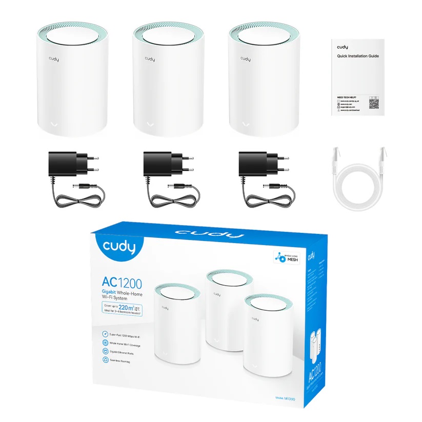 CUDY SISTEMA WI-FI MESH GIGABIT AC1200 (3-PACK) - immagine 6