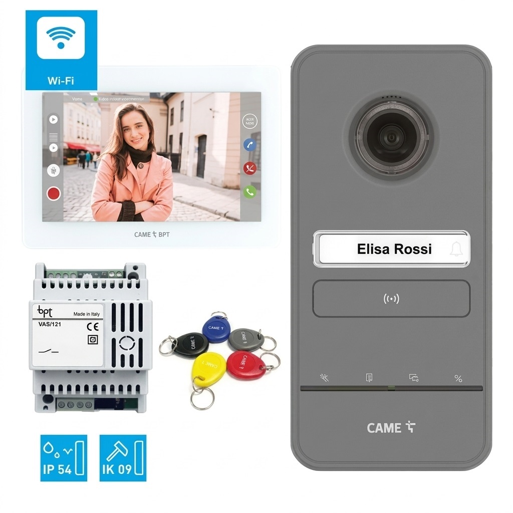 CAME KIT VIDEOCITOFONICO 8K40CF-039 X1 LHS WIFI CON MONITOR TOUCH XTS 7 E LETTORE RFID - immagine 2