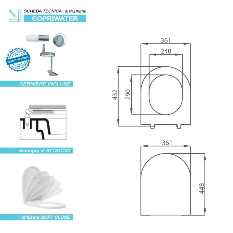 COPRI WATER TERMOINDURENTE SLIM CON CHIUSURA FRIZIONATA SERIE MIA ROUND - immagine 4