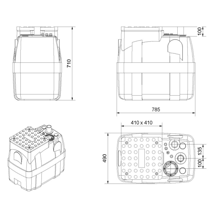 EBARA D-TANK VASCA DI RACCOLTA PER ACQUE REFLUE DA 200LT - immagine 2