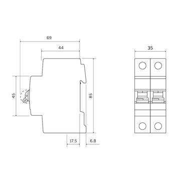 AEG INTERRUTTORE DG+ 2P 10A 4,5KA 2 MODULI - immagine 2