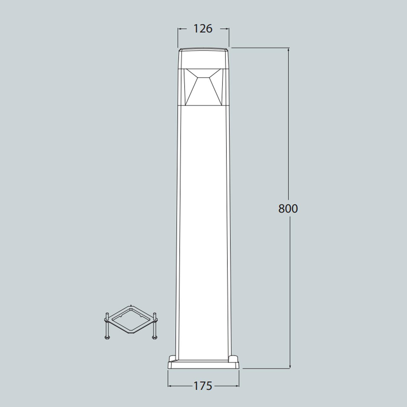 FUMAGALLI PALETTO “ELISA 800” BIANCO H.80cm CON ATTACCO LAMPADA GX53 (INCLUSA) - immagine 3