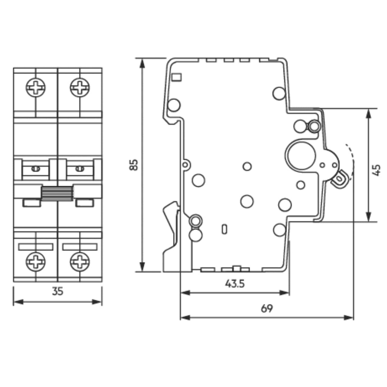 AEG SEZIONATORE MODULARE ESD 2P 63A 2 MODULI - immagine 2