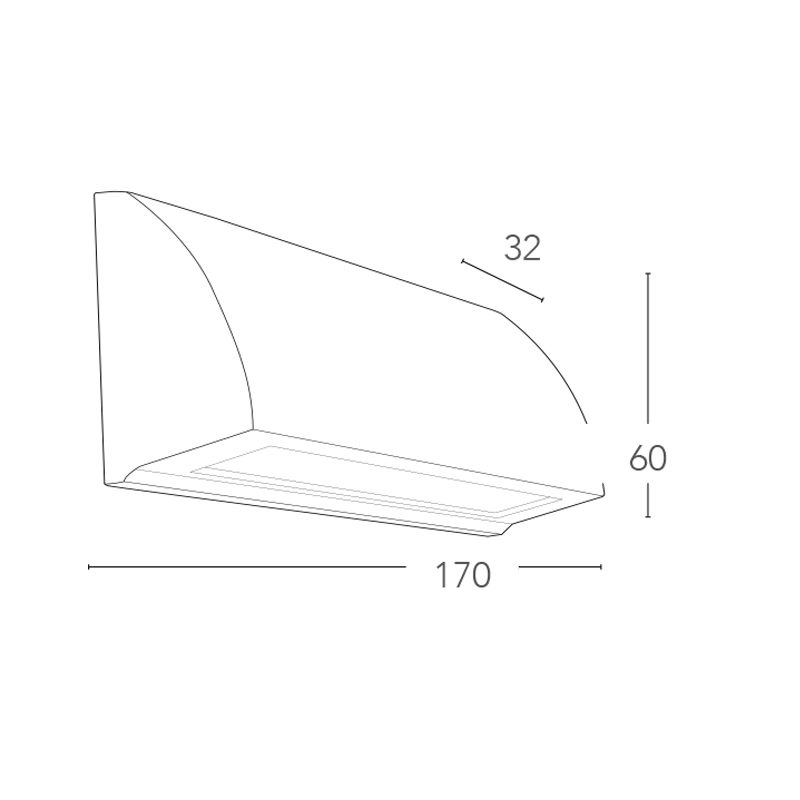 INTEC SEGNAPASSO LED SHELBY 6W 670LM CCT IP54 ANTRACITE 170x60mm - immagine 2