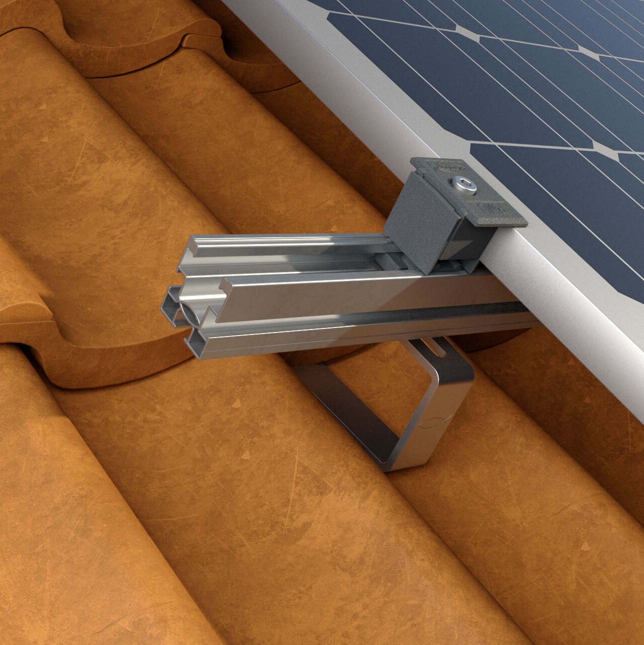 FISCHER PROFILO IN ALLUMINIO SOLAR-FISH PER MODULI FTV L.3,65 MT - immagine 2