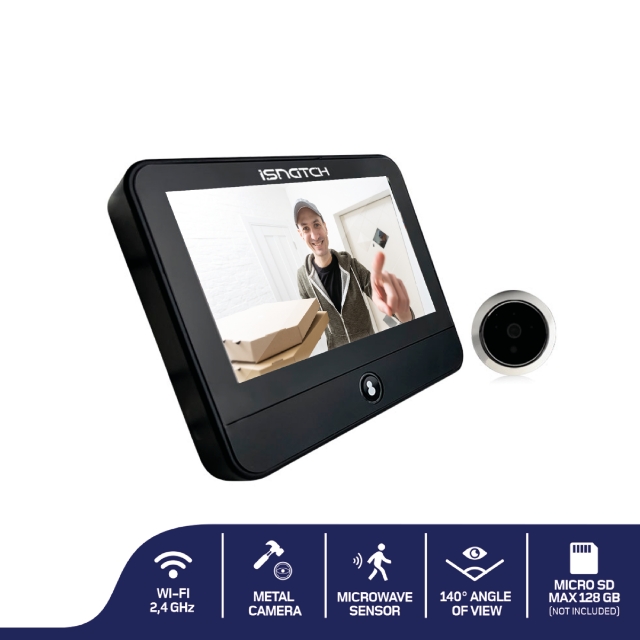 HEYDOOR SPIONCINO CON MONITOR 4,3'' SMART WIFI 2Mpx A BATTERIA - immagine 2