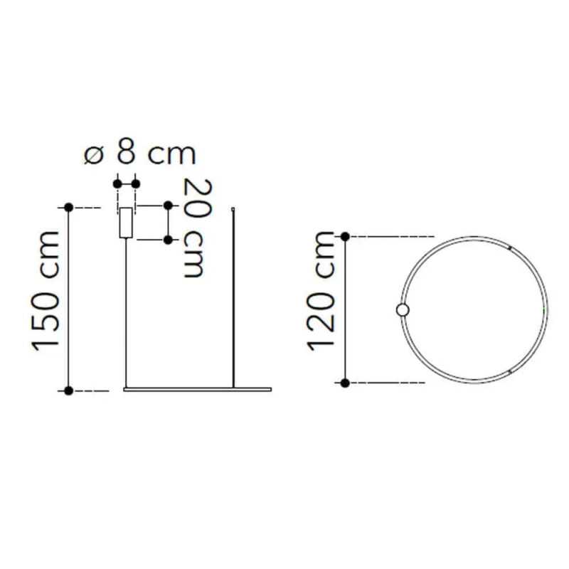 INTEC SOSPENSIONE LED CIRCOLARE "HOOP" 60W D.120cm TRICOLOR BIANCA - immagine 3