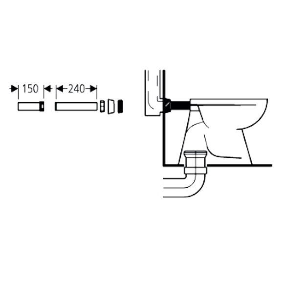 GROHE CANOTTO DI COLLEGAMENTO PER CASSETTA INCASSO - immagine 2