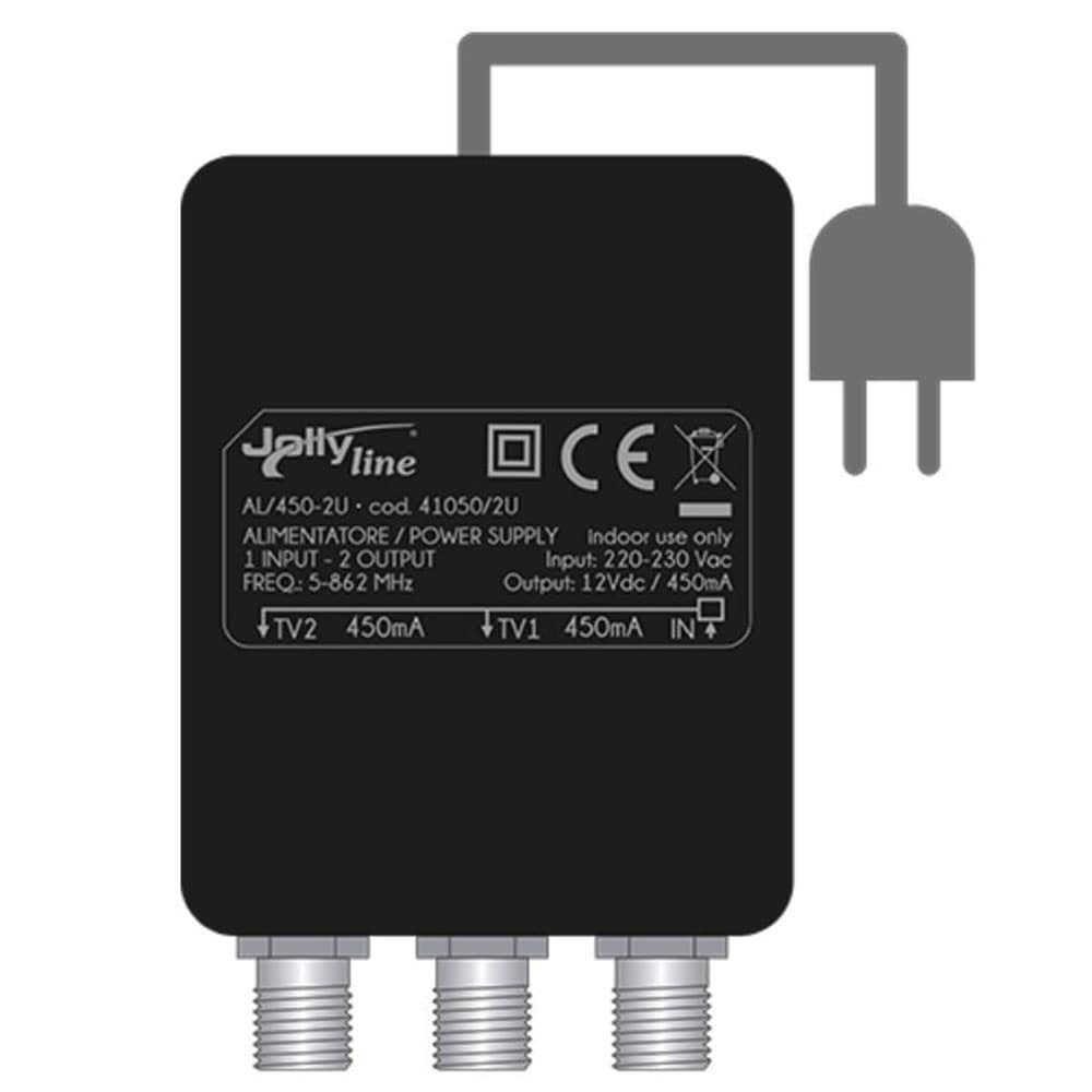 ALIMENTATORE SWITCHING PER TV 450mA 2 USCITE ATTACCO F - immagine 2