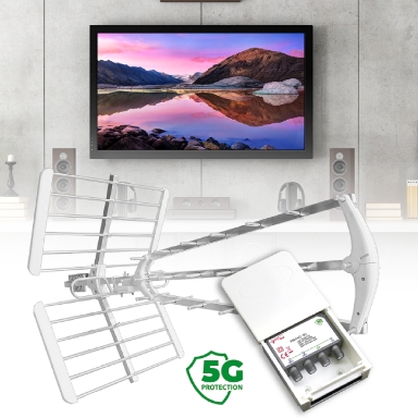 MISCELATORE DA PALO 1VHF e 2 UHF CON FILTRO 5G - immagine 3