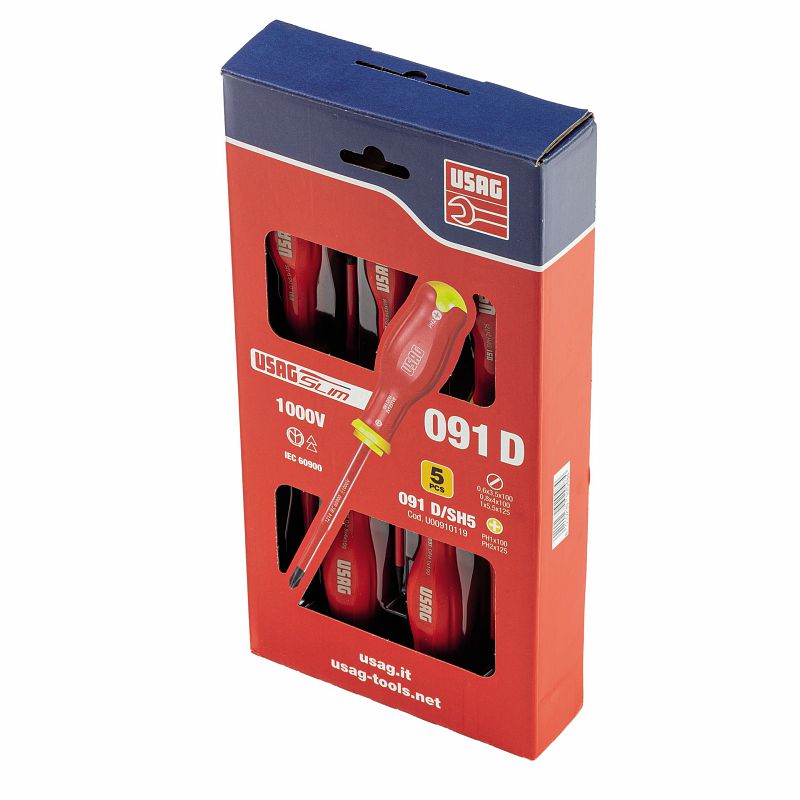 USAG SET 5 GIRAVITI INTAGLIO E CROCE 1000V ISOLATI SLIM - immagine 2