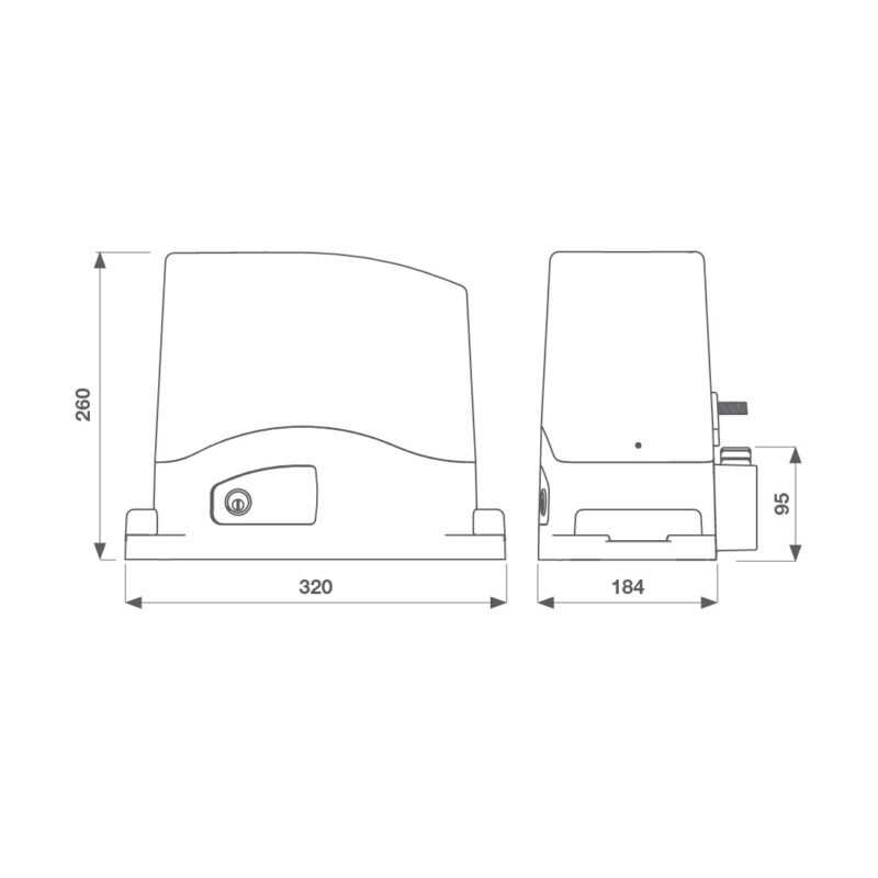 KEY KIT SCORREVOLE TURBO 230V 500KG SENZA NIGHT LIGHT SYSTEM - immagine 2