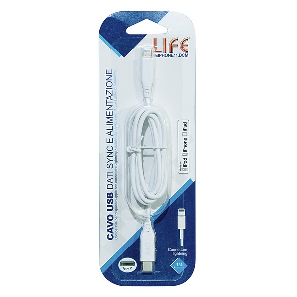 LIFE CAVO USB-A LIGHTNING 1 METRO PER iPHONE E iPAD - immagine 2