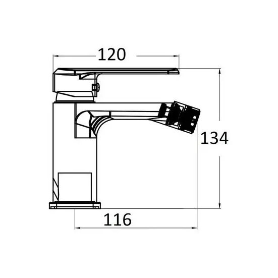 SPHERA MISCELATORE MONOCOMANDO BIDET SERIE HH CROMATO CON PILETTA DA 1"1/4 - immagine 2