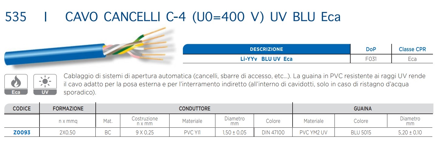 PROSPECTA CAVO Li-YYv UV Eca FLESSIBILE 2x0.50 - immagine 3