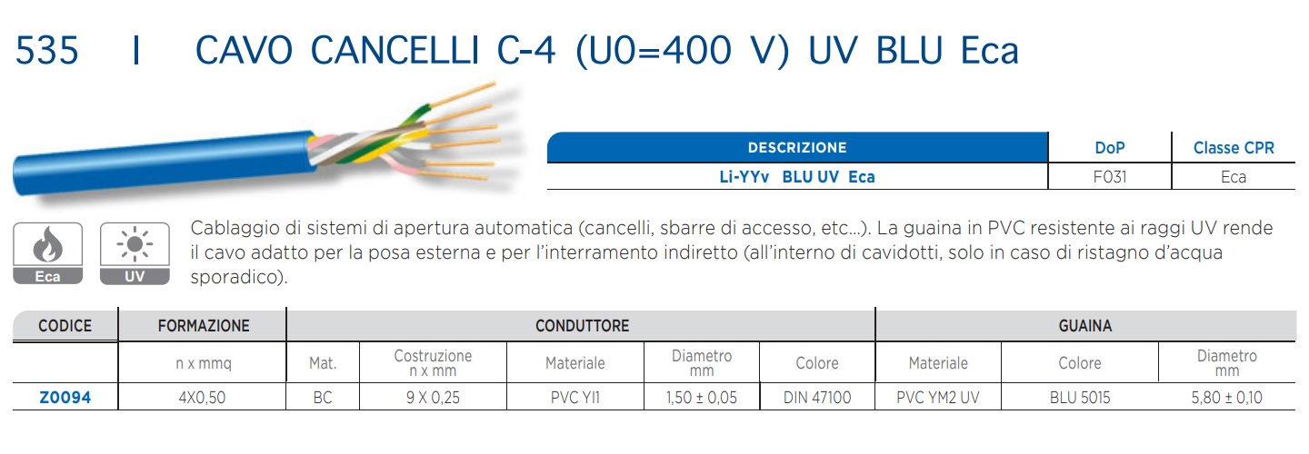 PROSPECTA CAVO Li-YYv UV Eca FLESSIBILE 4x0.50 - immagine 3