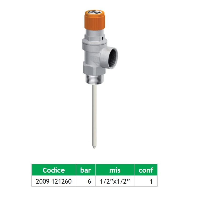 FAR VALVOLA DI SICUREZZA COMBINATA PER SOLARE DA 1/2" MF - immagine 2