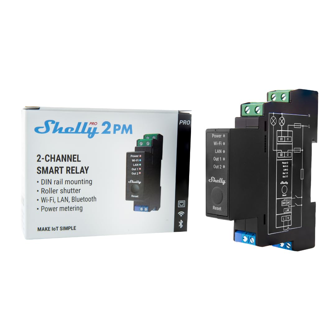 SHELLY MODULO SMART PRO 2PM WI-FI DIN 2 CANALI CON MISURAZIONE ENERGIA - immagine 4