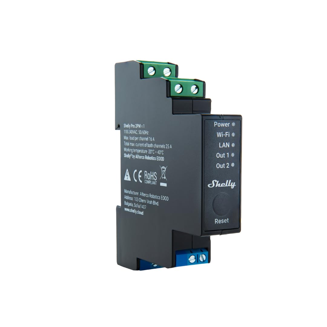 SHELLY MODULO SMART PRO 2PM WI-FI DIN 2 CANALI CON MISURAZIONE ENERGIA - immagine 2
