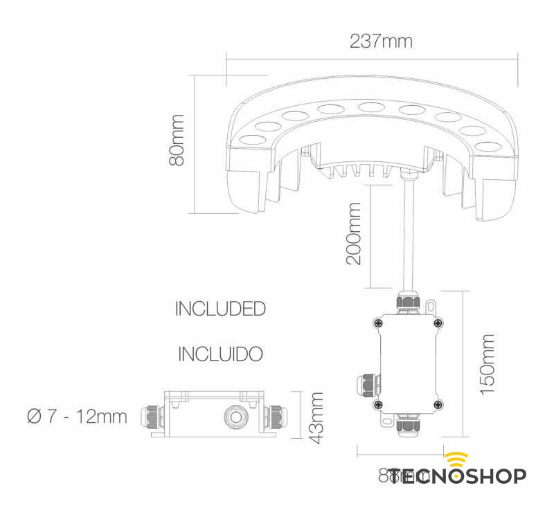 BENEITO PROIETTORE LED "SIGNAL" 9W 3000K IP65 CON FINITURA NERA - immagine 2