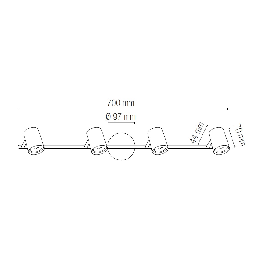 INTEC SPOT ZERO ORIENTABILE 4xGU10 NERO - immagine 2