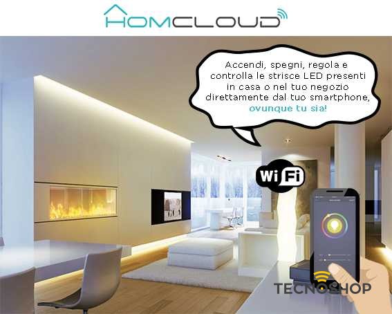 HOMCLOUD CONTROLLER RGB+BIANCO 12-24V COMPATIBILE CON GOOGLE E ALEXA - immagine 4