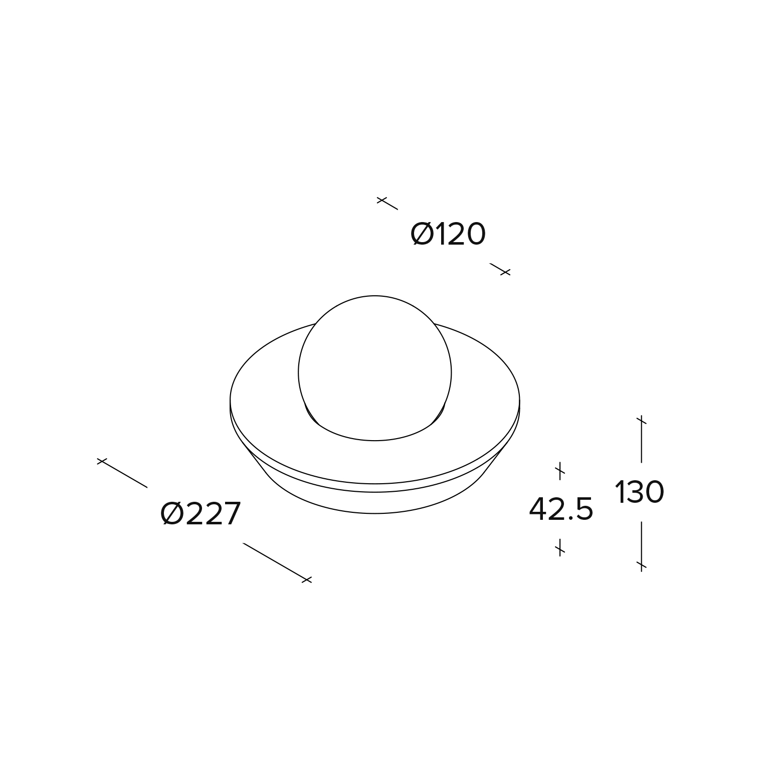 SFORZIN PLAFONE IN GESSO CICLADI 1xGX53 CON SFERA IN VETRO - immagine 2