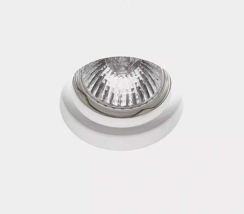 SFORZIN FARETTO TONDO IN GESSO A INCASSO CON PORTALAMPADA GU10 - immagine 2