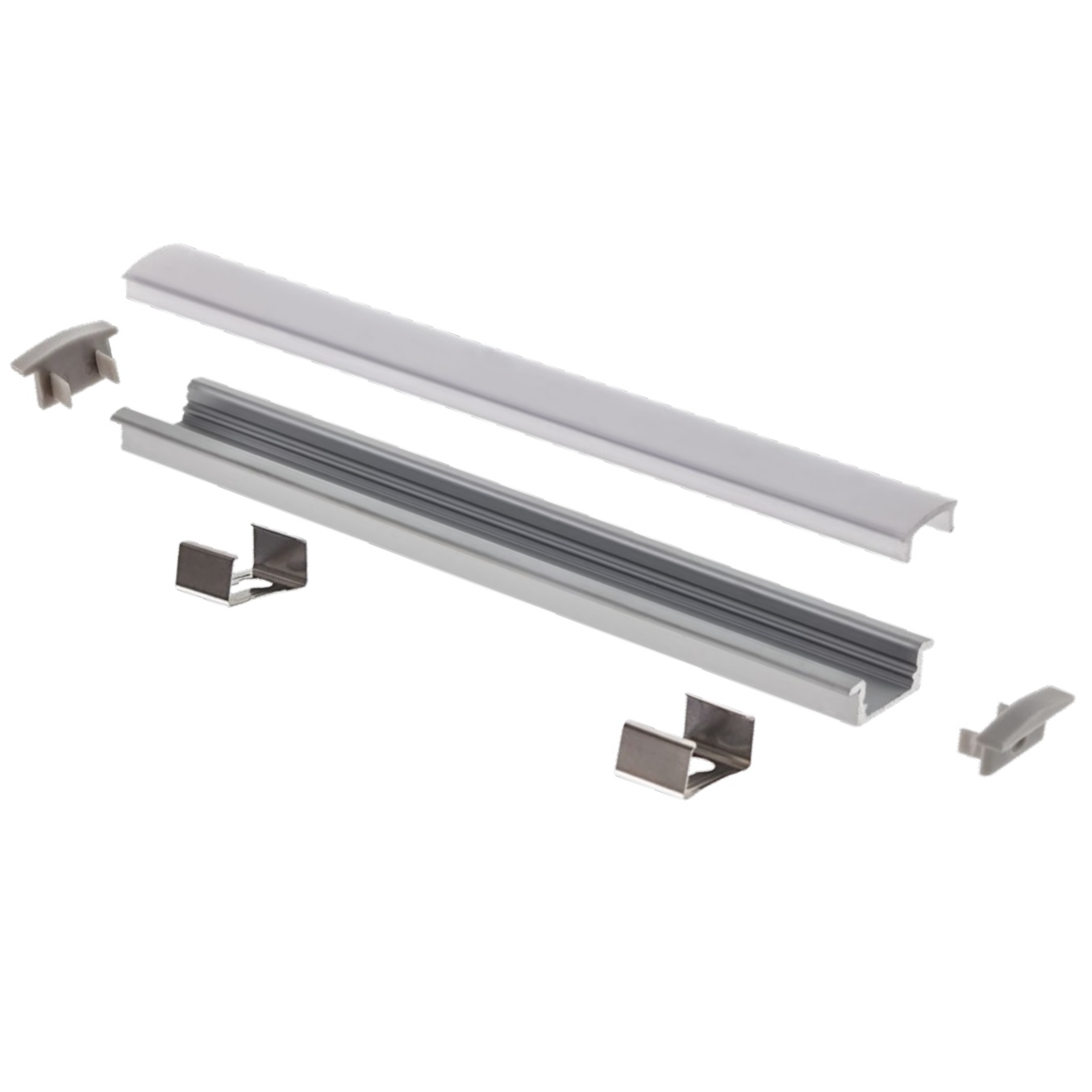 REDO KIT PROFILO PIATTO CON ALETTE PRFIT005 IN ALLUMINIO BIANCO 2Mt CON COVER SATINATA - immagine 5