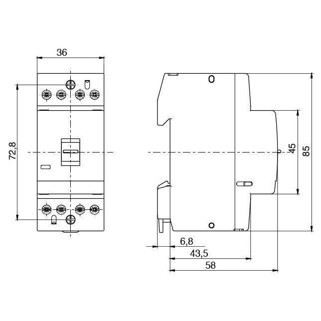 AEG CONTATTORE 25A 4NO 230VAC/DC 2M CON COMANDO MANUALE - immagine 2