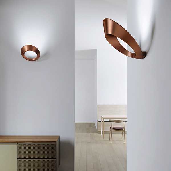 SFORZIN APPLIQUE LED "OLO" 33W 3000K IN RAME SPAZZOLATO - immagine 4