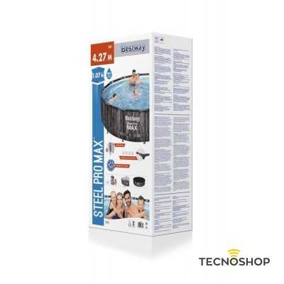 BESTWAY PISCINA TONDA 457x122cm CON FILTRO-SCALETTA E TELO - immagine 3