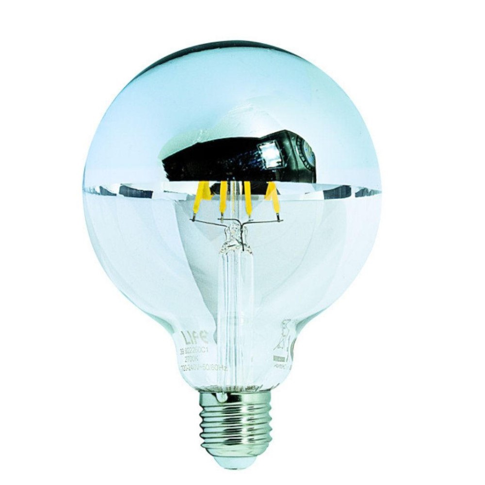 LIFE LAMPADA LED GLOBO SERIE FILAMENT SILVER E27 6W 2700K 650lm