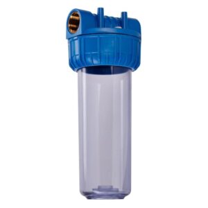 CONTENITORE 10" CON VASO TRASPARENTE ATTACCHI 3/4" INSERTO OTTONE