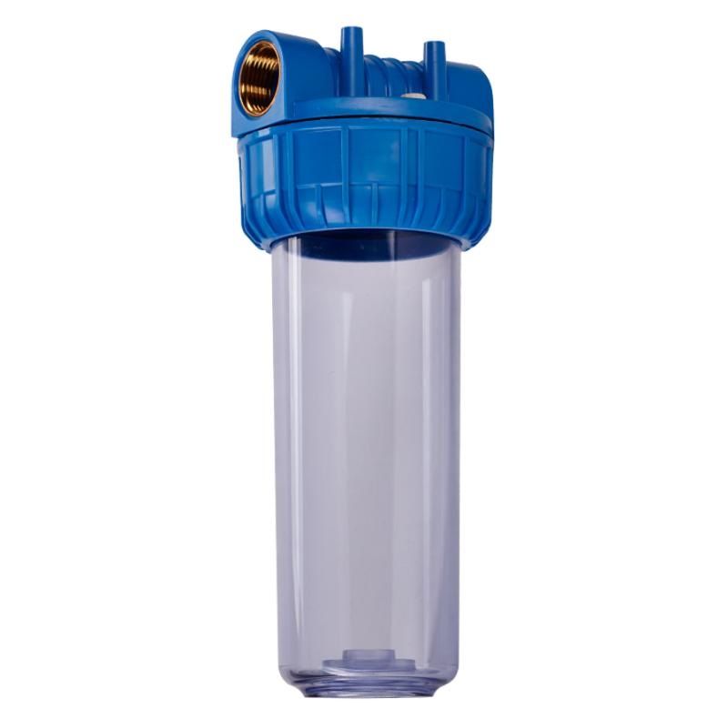 CONTENITORE 10" CON VASO TRASPARENTE ATTACCHI 3/4" INSERTO OTTONE