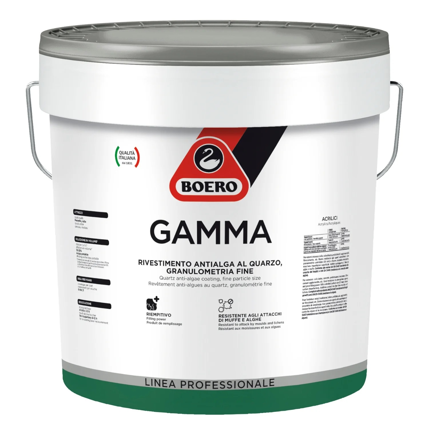 BOERO GAMMA RIVESTIMENTO ANTIALGA AL QUARZO PER ESTERNI BASE GZ 505 DA 14LT