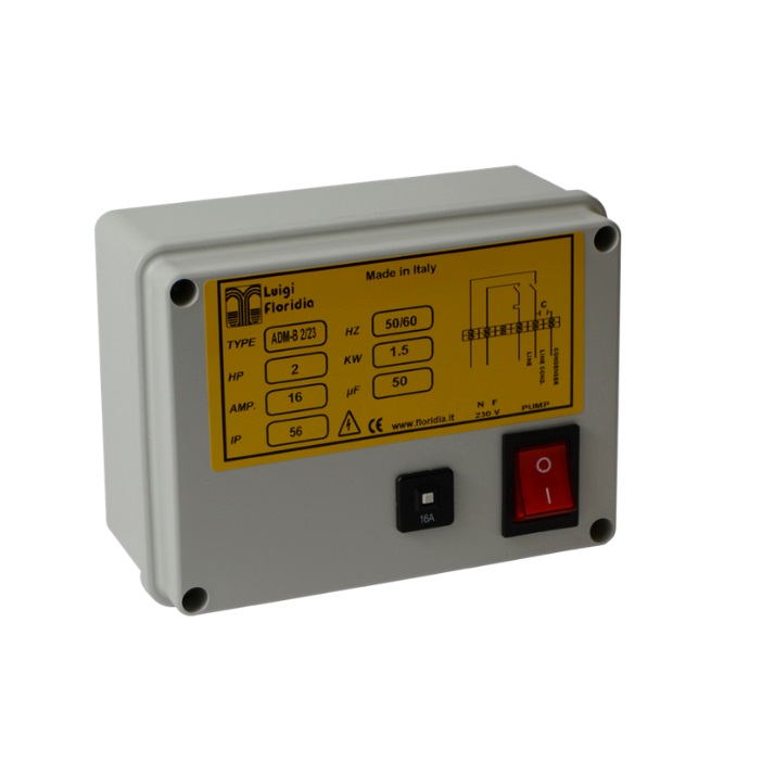 FLORIDIA AVVIATORE DIRETTO MONOFASE 1,1 kW 1,5 HP 12A 230V IP55