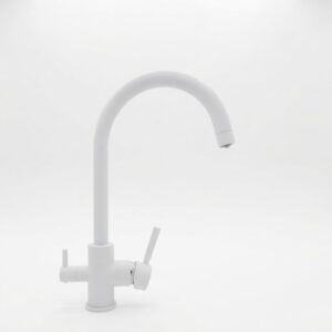 RUBINETTO MONOBLOCCO 3 VIE BIANCO SERIE LUX CON CARTUCCIA IN AISI 304