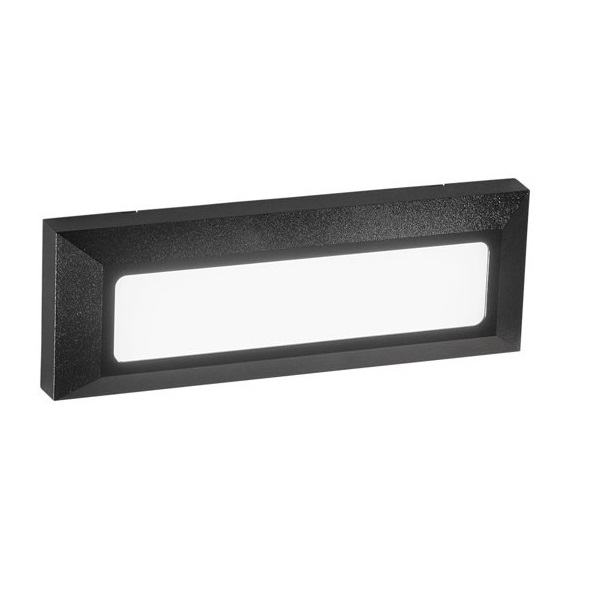 INTEC SEGNAPASSO LED OASIS 3W 370LM CCT IP65 IN ALLUMINIO NERO