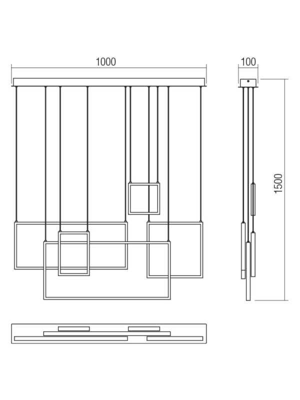 REDO SOSPENSIONE "PLANA" 80W 3000K 5360LM ORO OPACO - immagine 3
