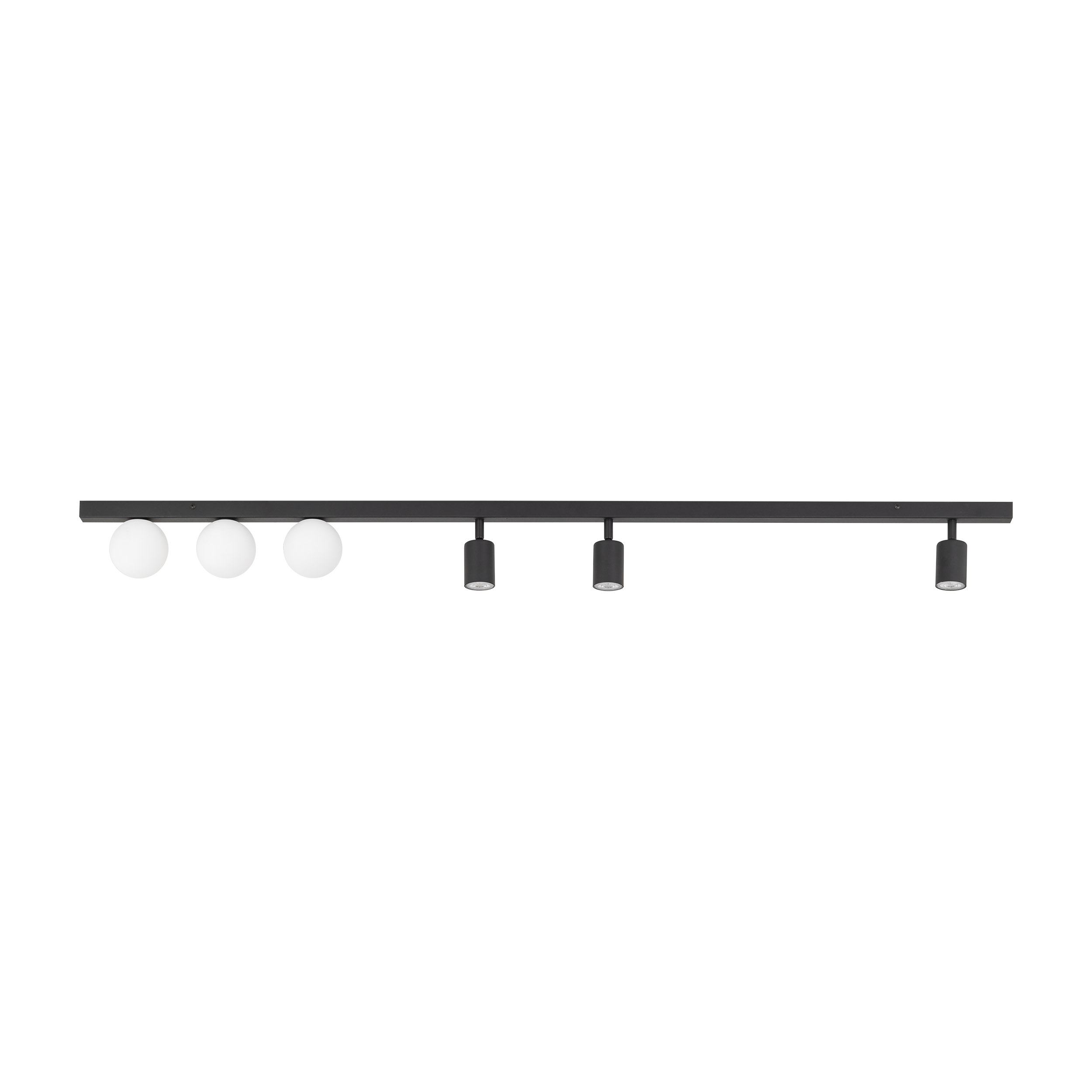 TK LIGHTING BARRA VOX 1,60mt CON 3 SPOT GU10 + 3 SFERE G9 NERA - immagine 6