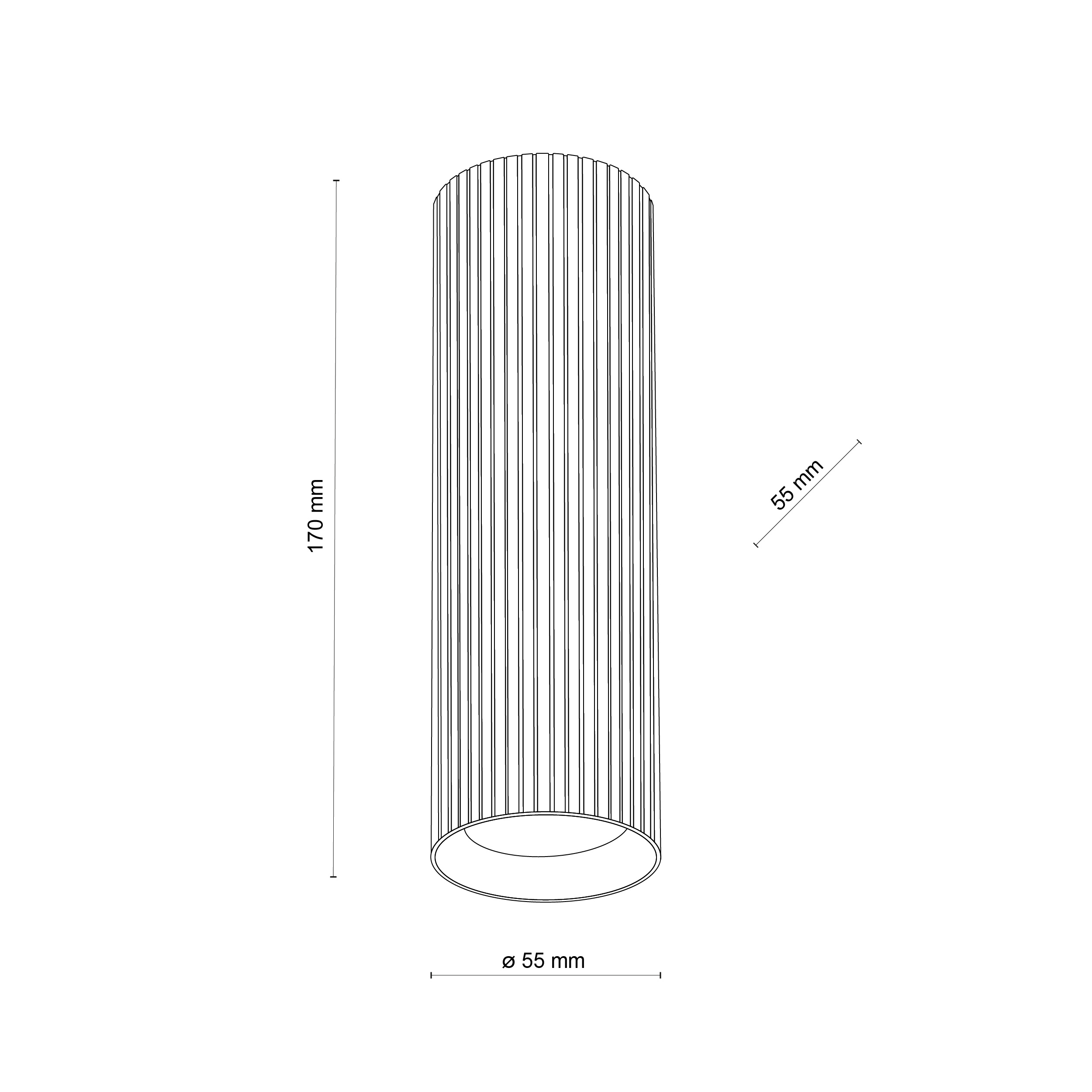 TK LIGHTING LAMPADA DA SOFFITTO TUNE M 1xGU10 NERO - immagine 7