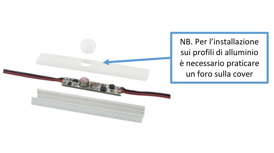 LIFE SENSORE DI MOVIMENTO PIR PER STRISCE LED 12V/24V 3A 72W - immagine 2