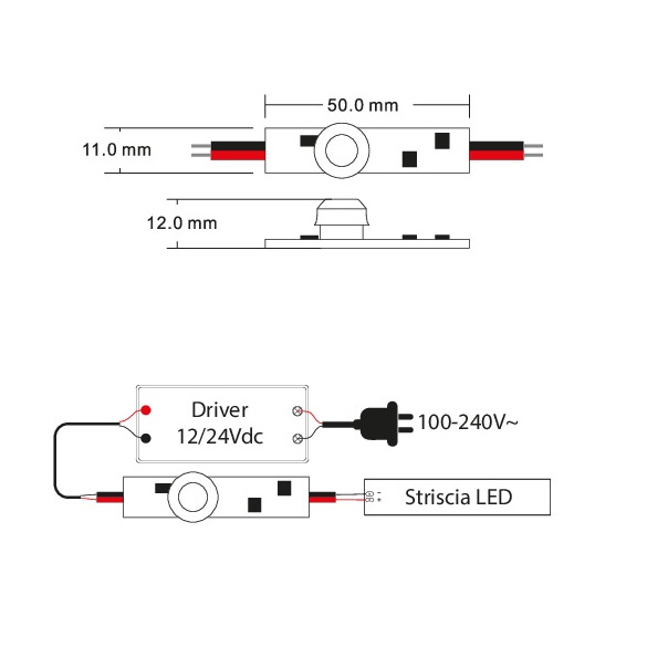 LIFE SENSORE DI MOVIMENTO PIR PER STRISCE LED 12V/24V 3A 72W - immagine 3