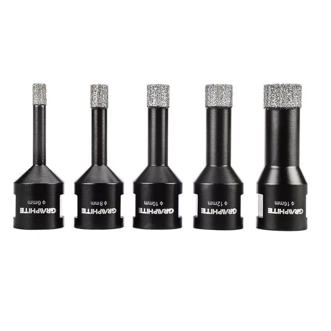 TOPEX KIT 5 SEGHE A TAZZA DIAMANTATE (6,8,10,12,16 mm) - immagine 3