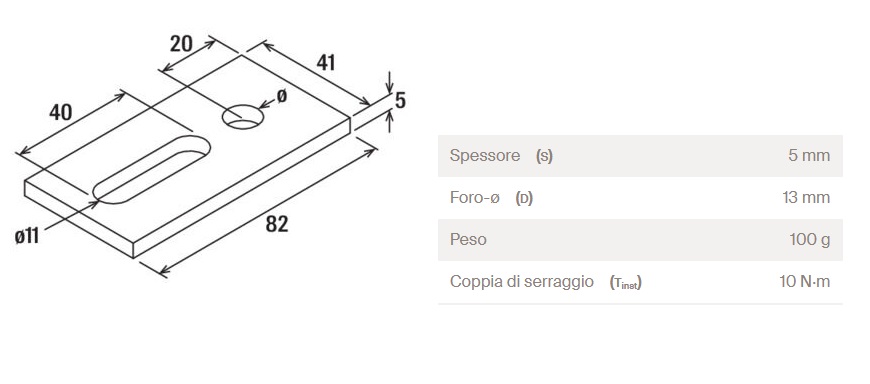 FISCHER PIASTRA INOX CON FORO E ASOLA PER CONNESSIONE VITONE M12 - immagine 3