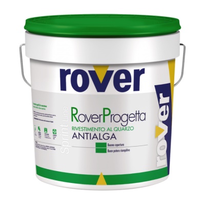 ROVER RIVESTIMENTO PLASTICO ARILICO ROVERPROGETTA AL QUARZO ANTIALGA BIANCO 14 LT