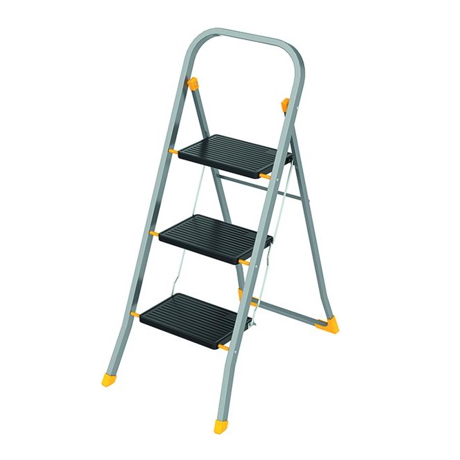 VIGOR SGABELLO JOLLY IN ACCIAIO 3 GRADINI LARGHI – PORTATA 150 KG