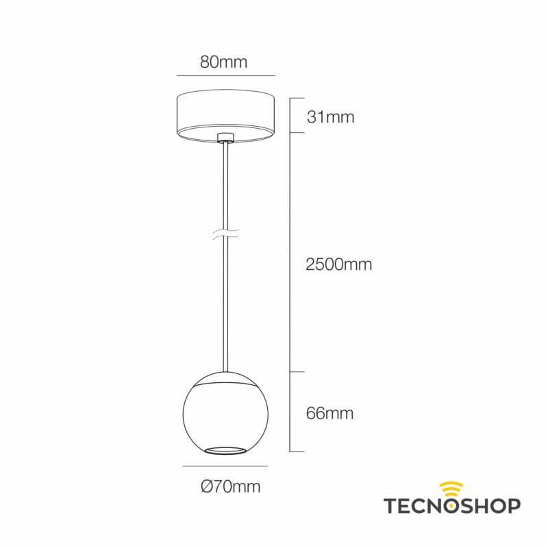 BENEITO SOSPENSIONE LED "BORA" 8,5W 36° 3000K CROMO - immagine 2